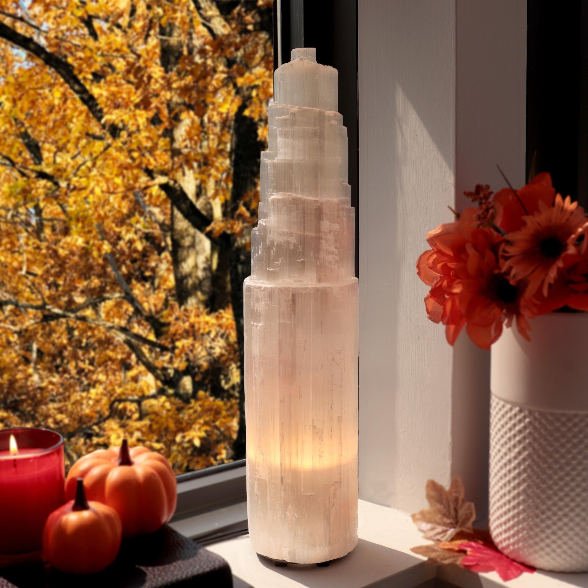 Natural Selenite Crystal Lamp from Morocco, Extra Quality, Ethically Sourced, Home Decor