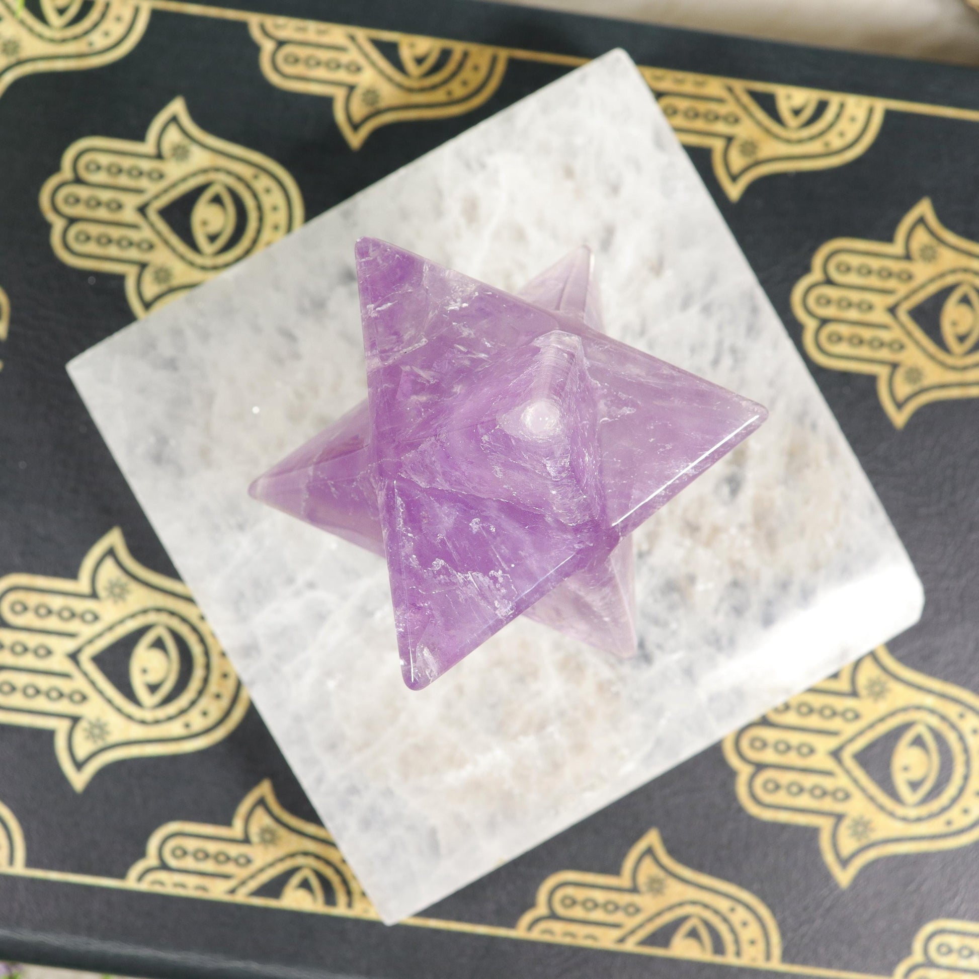 Amethyst Merkaba, Polished Amethyst Crystal, Ethically Sourced, Boho Chic Home Decor, Stress and Anxiety Reducer