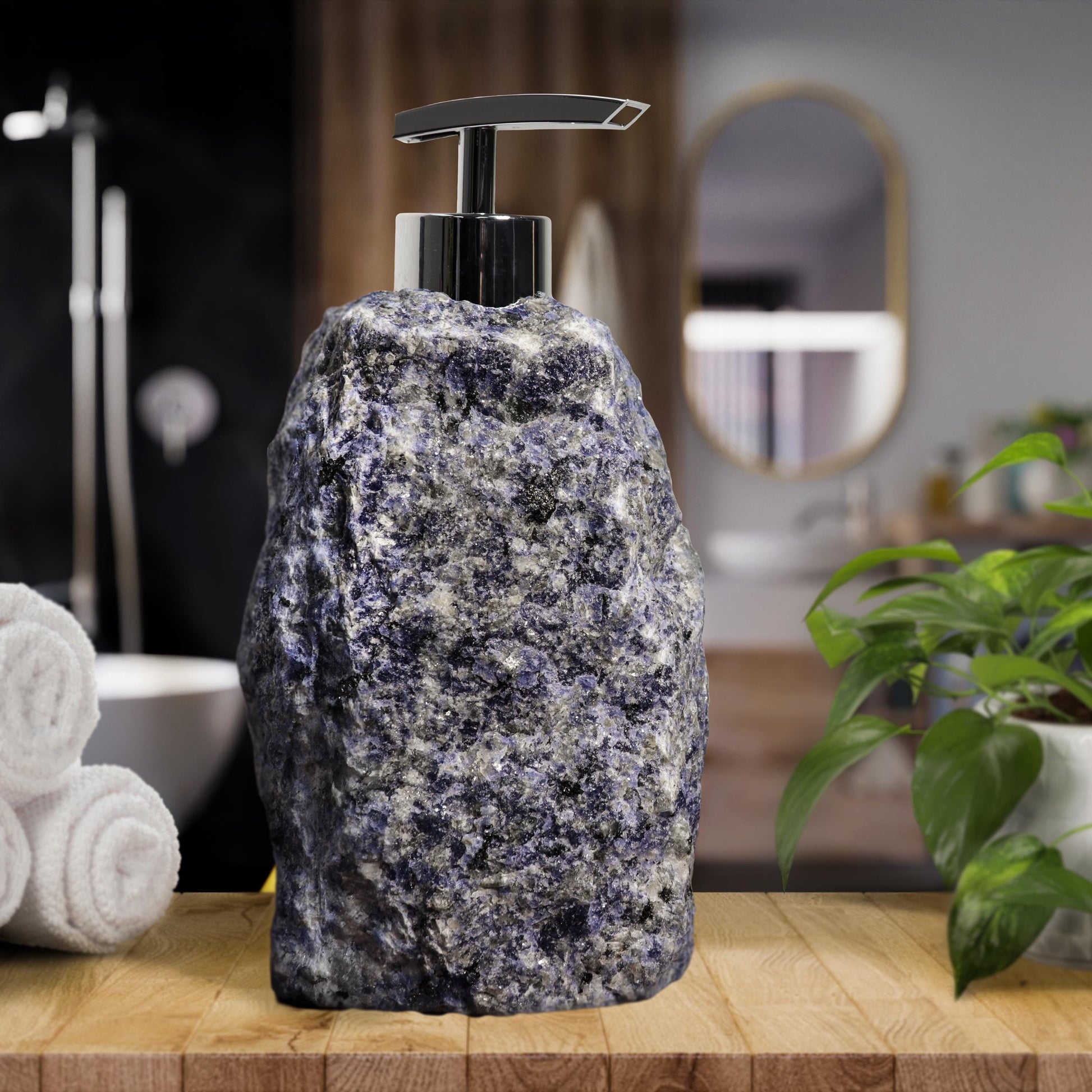 Crystal Soap Dispenser and Diffuser Set, Rose Quartz and Sodalite Home Decor, Christmas Gift Set, Essential Oils, Ethically Sourced