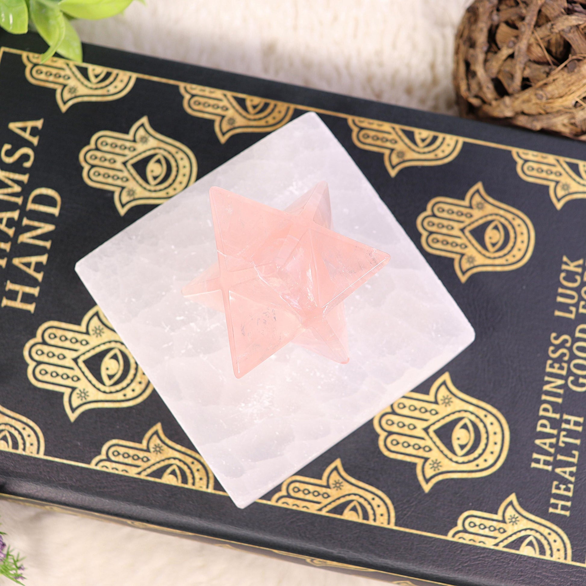 Rose Quartz Merkaba, Polished Rose Quartz Crystal, Ethically Sourced, Boho Chic Home Decor, Stone of Love and Relationships