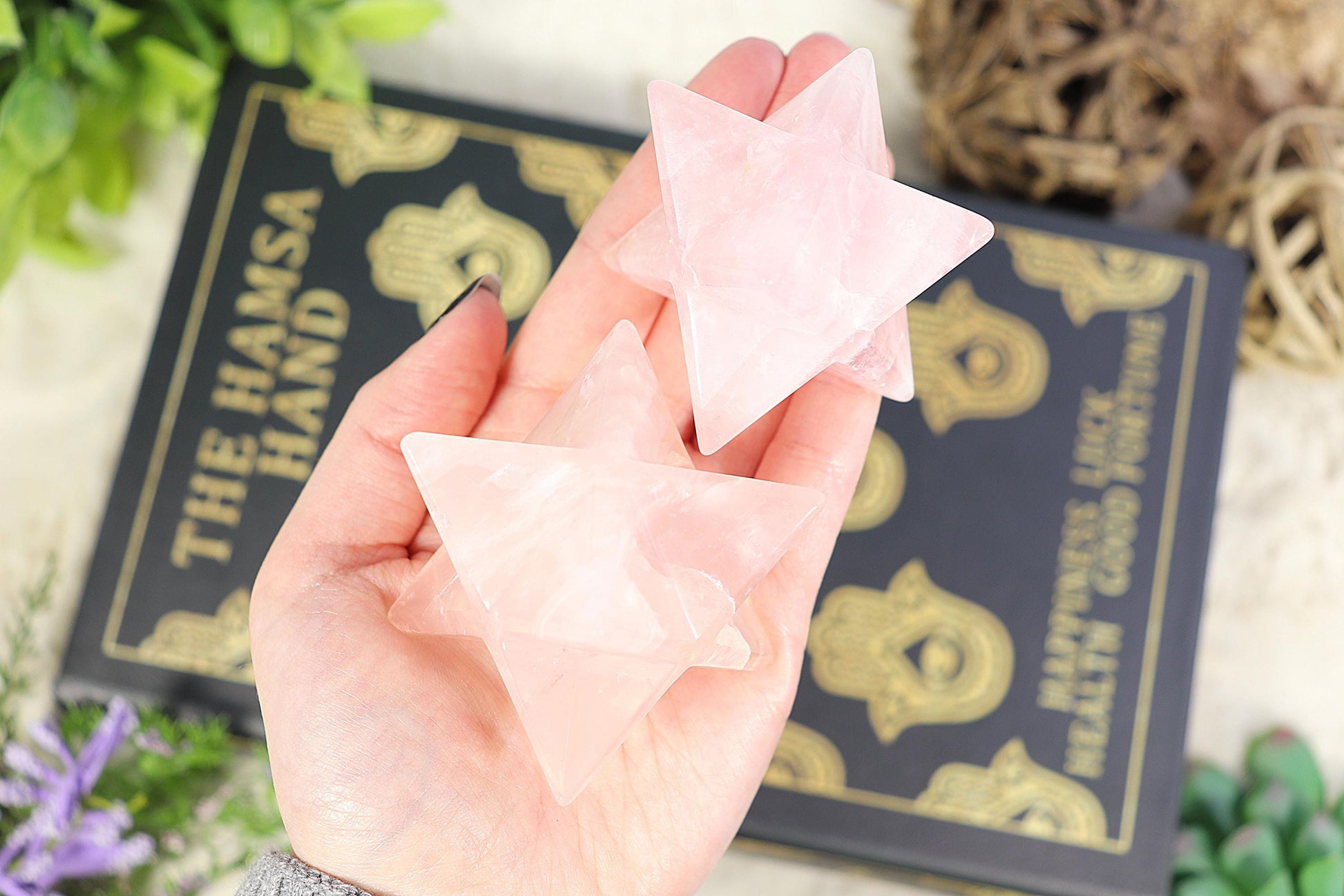 Rose Quartz Merkaba, Polished Rose Quartz Crystal, Ethically Sourced, Boho Chic Home Decor, Stone of Love and Relationships