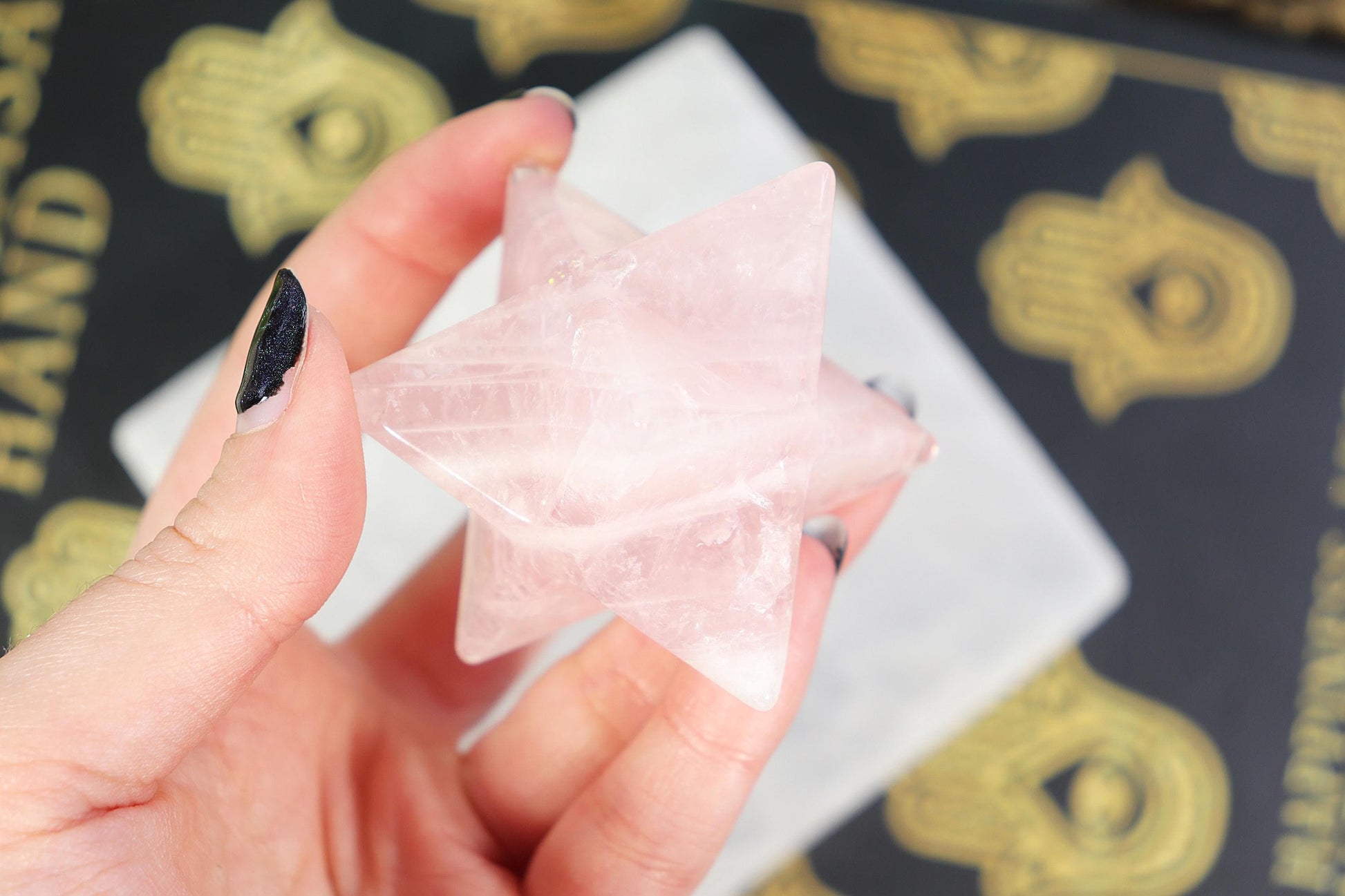 Rose Quartz Merkaba, Polished Rose Quartz Crystal, Ethically Sourced, Boho Chic Home Decor, Stone of Love and Relationships