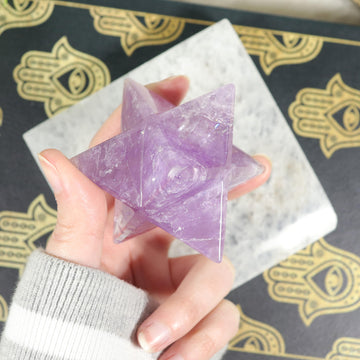 Amethyst Merkaba, Polished Amethyst Crystal, Ethically Sourced, Boho Chic Home Decor, Stress and Anxiety Reducer