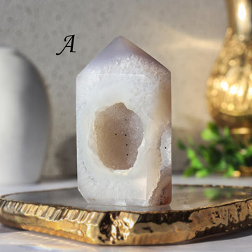Druzy Agate Towers, Natural Polished Agate, Ethically Sourced, Crystal Towers, Geode Crystals, Home Decor