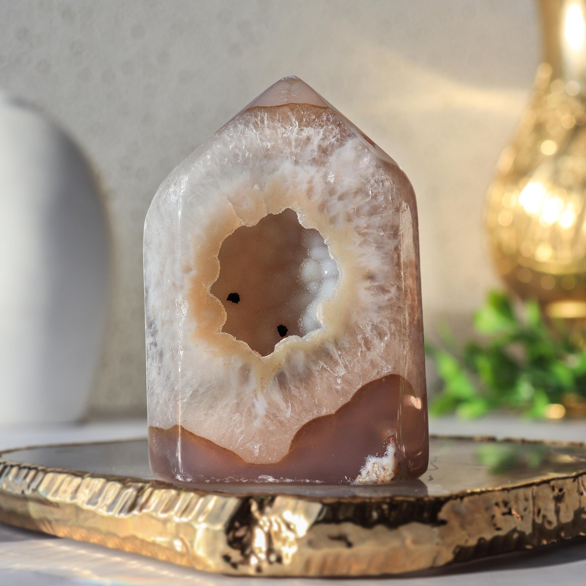 Druzy Agate Towers, Natural Polished Agate, Ethically Sourced, Crystal Towers, Geode Crystals, Home Decor