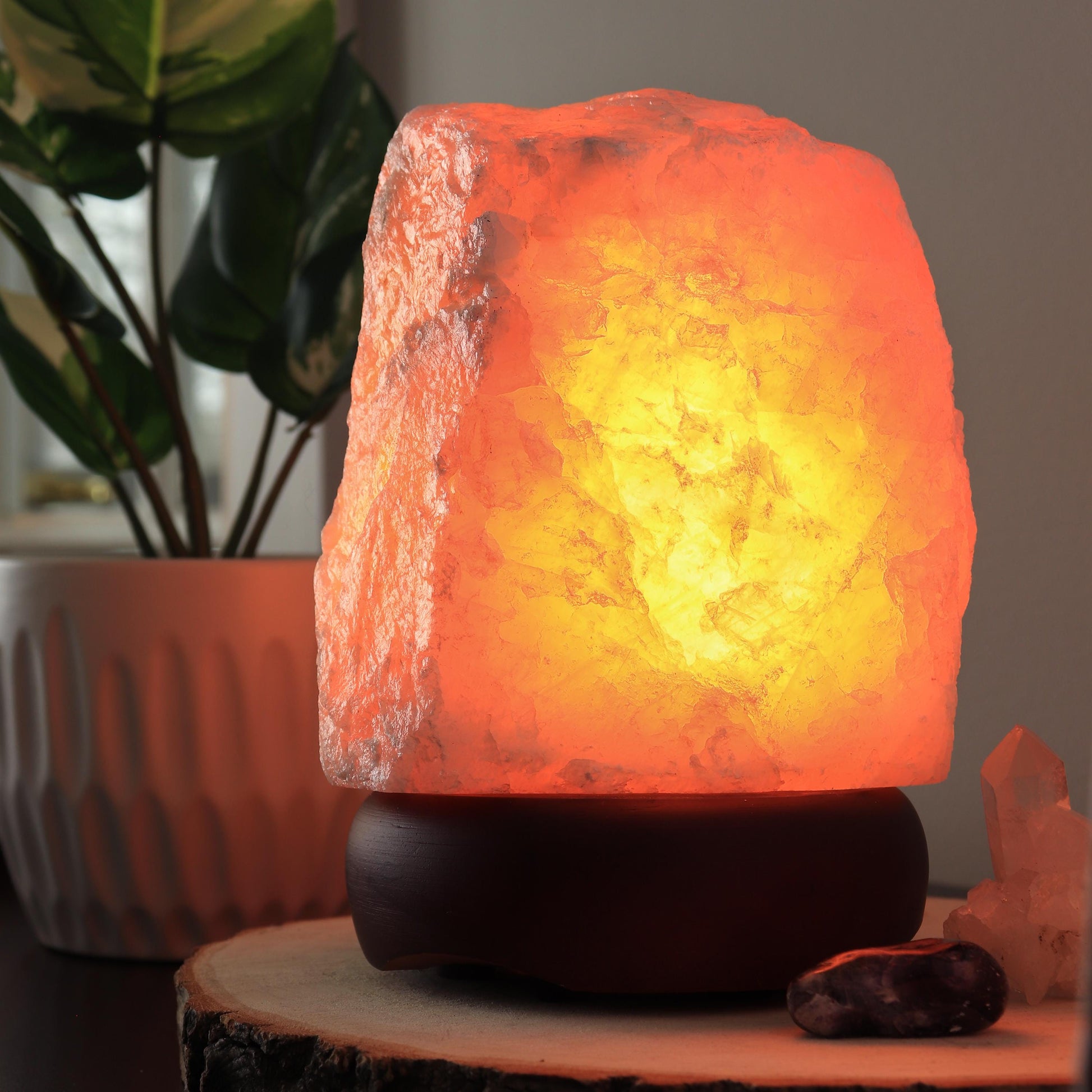 Rose Quartz Lamp, Ethically Sourced, Winter Home Decor, Ambient Lighting, Pink Dimmable Lamp, Natural Home Decor
