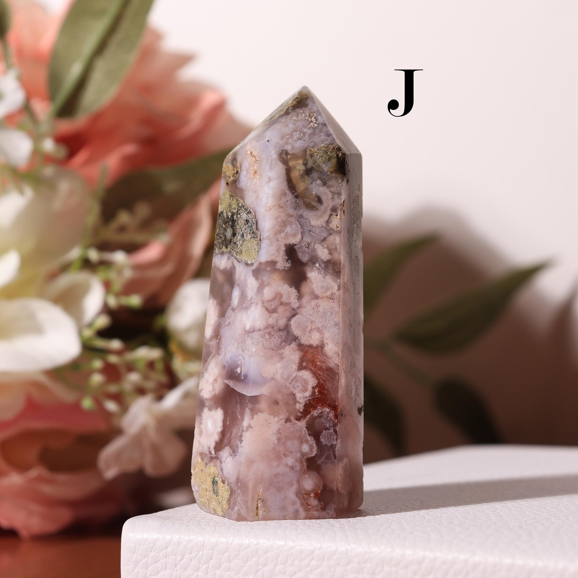 Flower Agate, Cherry Blossom Crystal, Ethically Sourced Crystals, Spring Home Decor, Polished Gemstone Towers