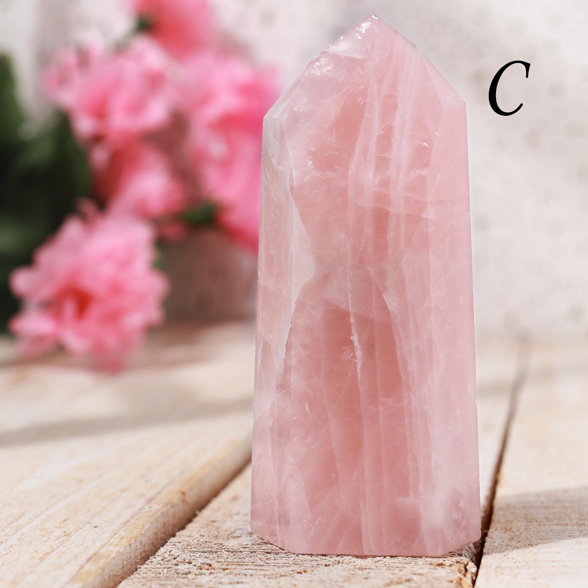 Rose Quartz Point, Grade A Quality, Rainbow Inclusions, Ethically Sourced, Heart Chakra - PICK YOUR OWN!