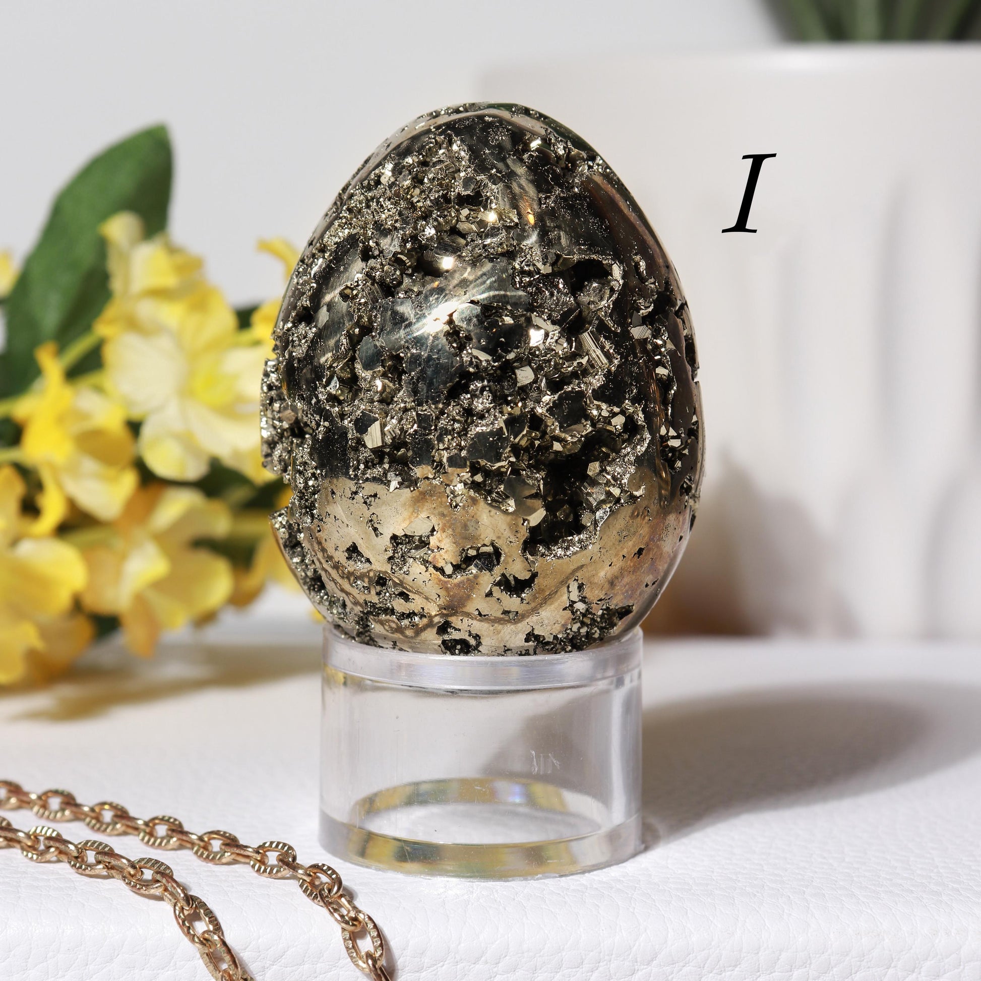 Natural Pyrite Egg, Ethically Sourced, Abundance and Prosperity, Easter Egg - PICK YOUR OWN