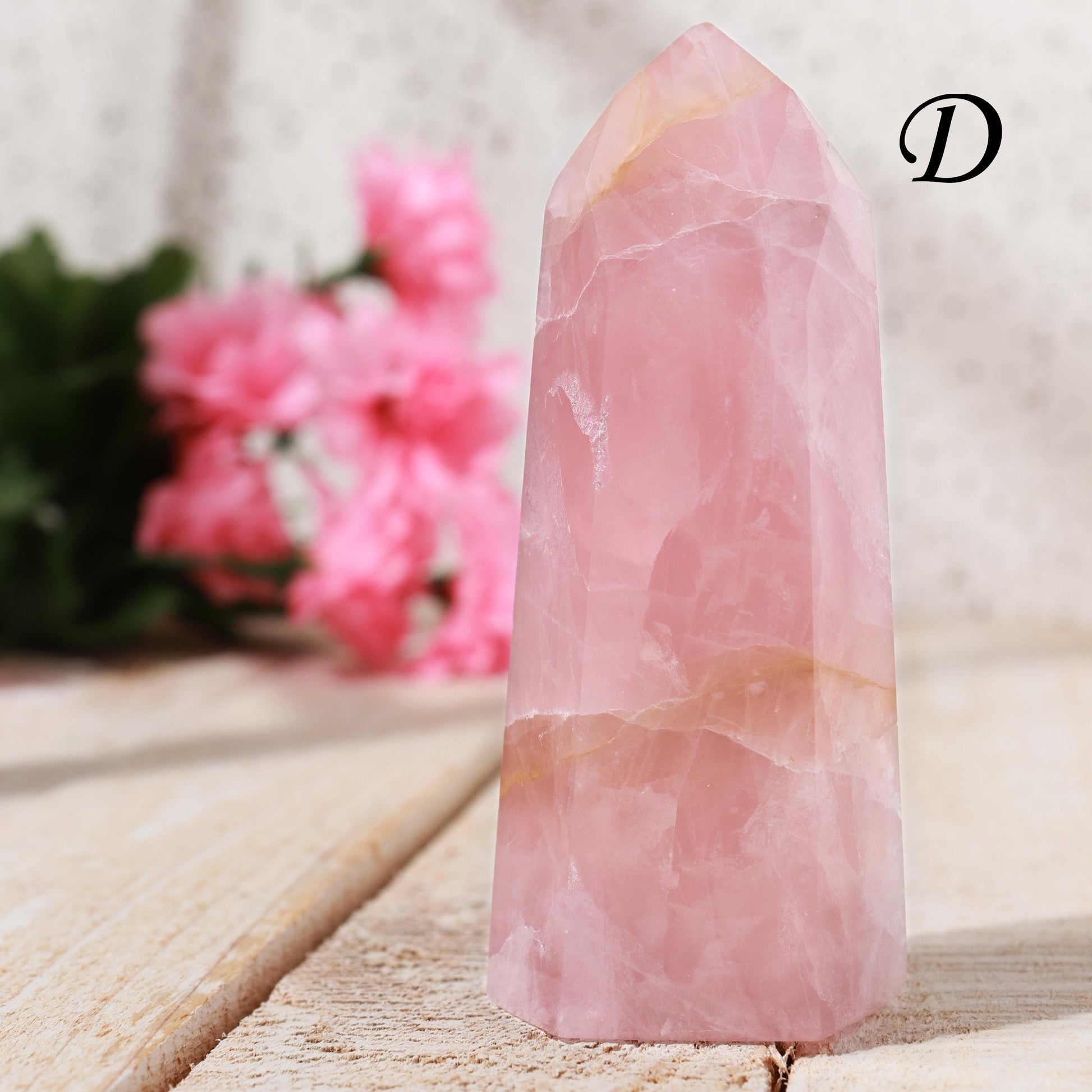 Rose Quartz Point, Grade A Quality, Rainbow Inclusions, Ethically Sourced, Heart Chakra - PICK YOUR OWN!