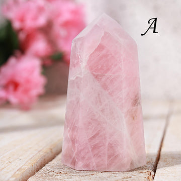 Rose Quartz Point, Grade A Quality, Rainbow Inclusions, Ethically Sourced, Heart Chakra - PICK YOUR OWN!