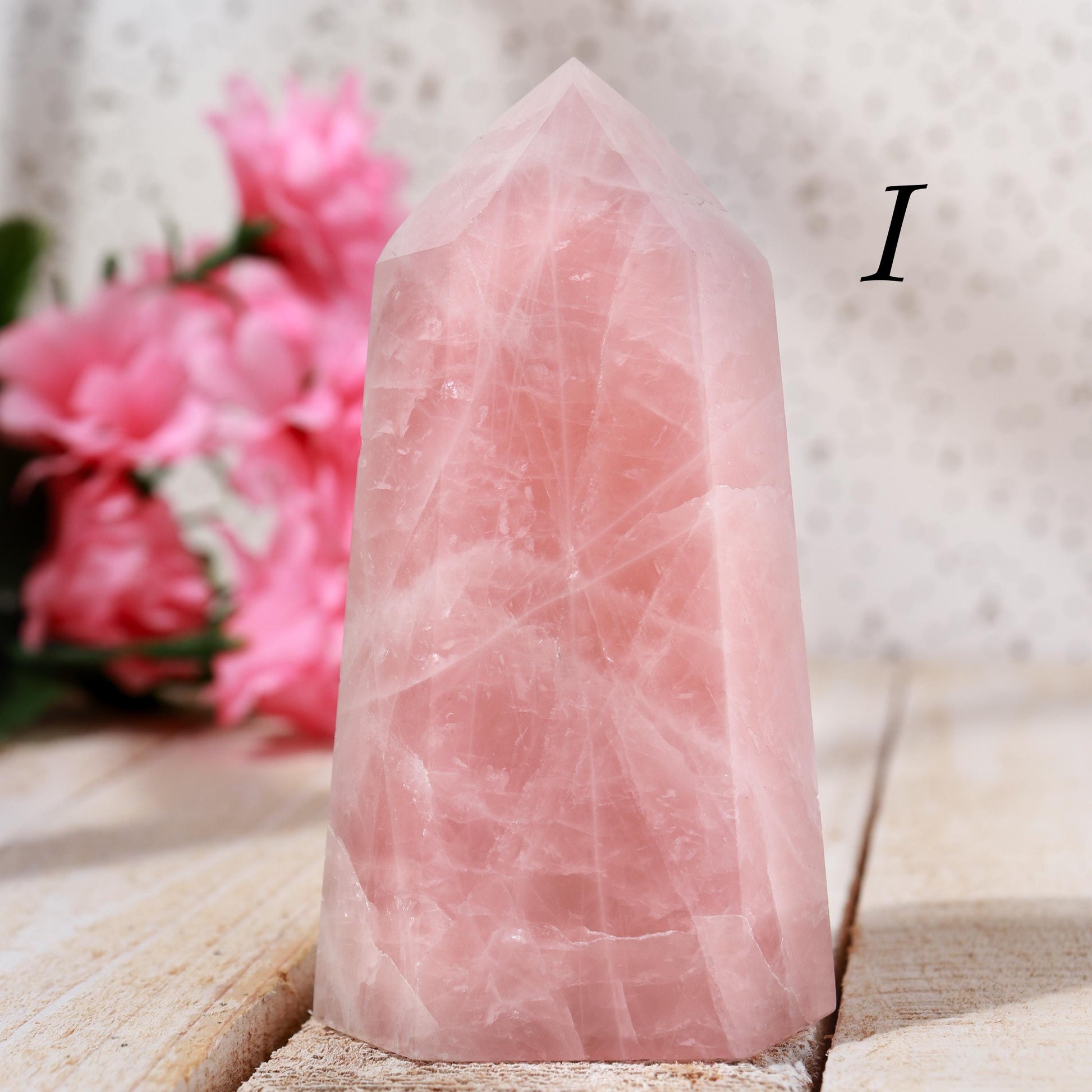Rose Quartz Point, Grade A Quality, Rainbow Inclusions, Ethically Sourced, Heart Chakra - PICK YOUR OWN!