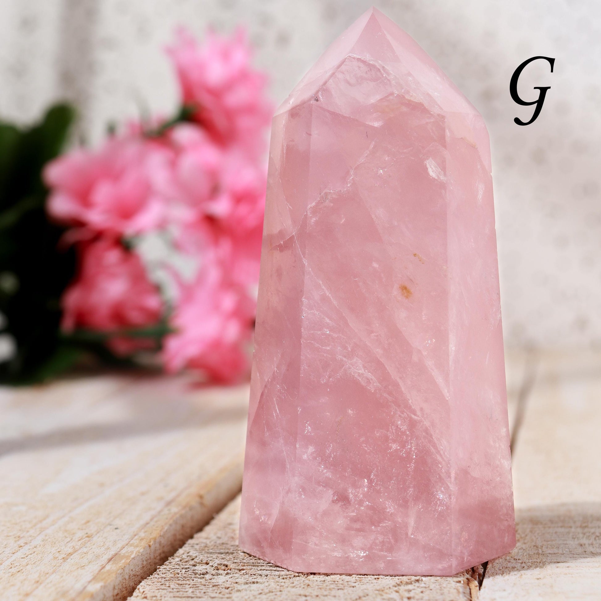 Rose Quartz Point, Grade A Quality, Rainbow Inclusions, Ethically Sourced, Heart Chakra - PICK YOUR OWN!