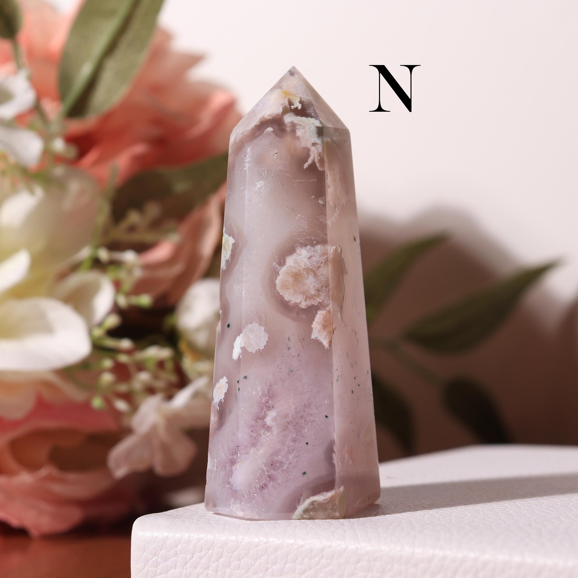 Flower Agate, Cherry Blossom Crystal, Ethically Sourced Crystals, Spring Home Decor, Polished Gemstone Towers