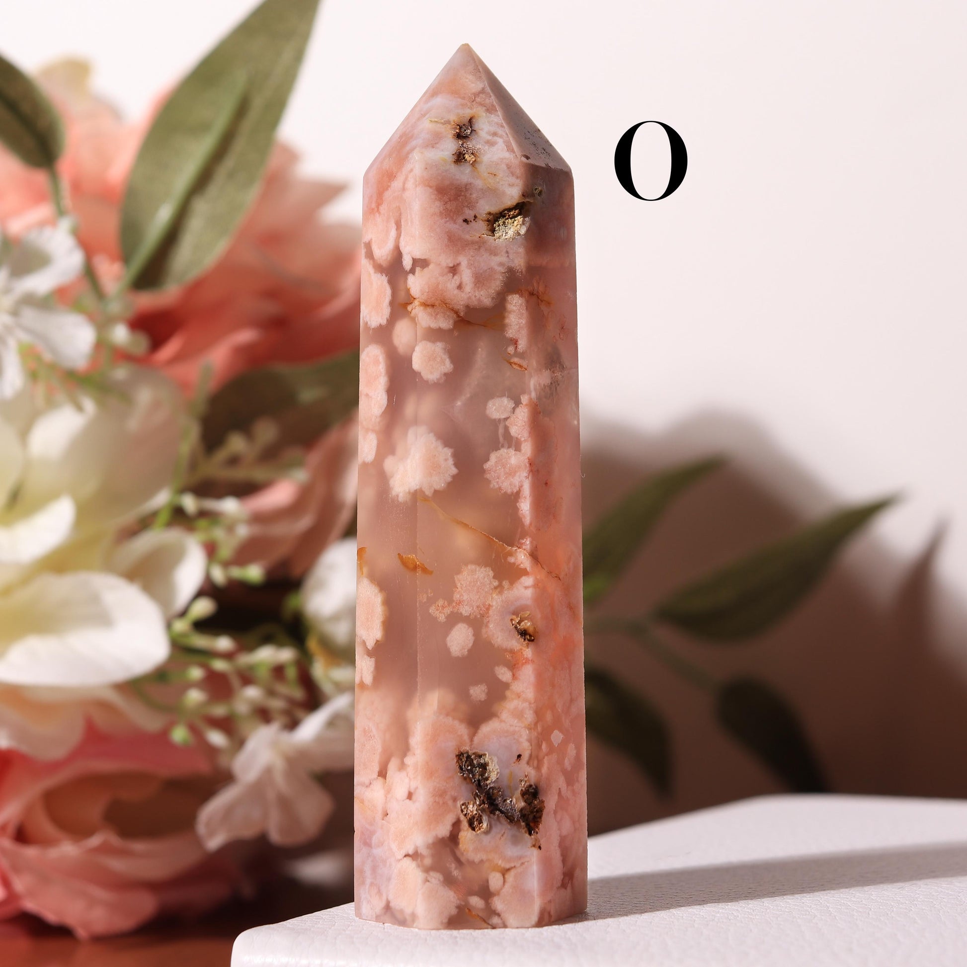 Flower Agate, Cherry Blossom Crystal, Ethically Sourced Crystals, Spring Home Decor, Polished Gemstone Towers