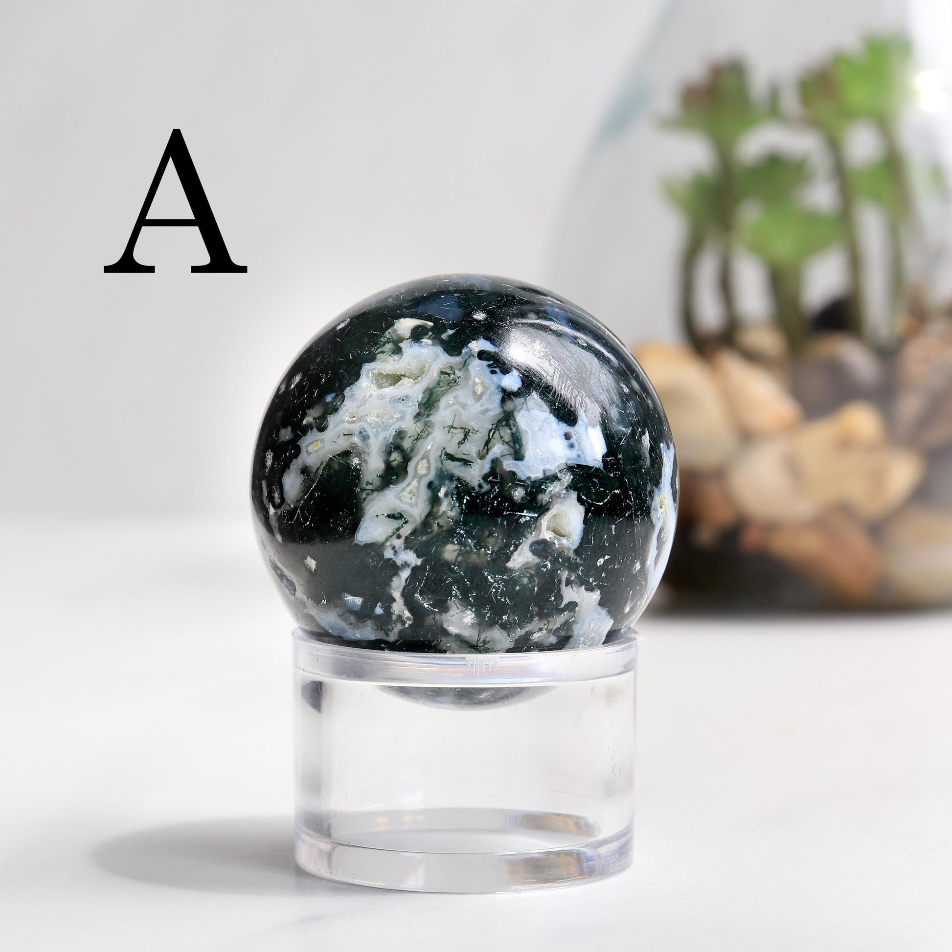 Moss Agate Sphere, Druzy Agate Spheres, Ethically Sourced - PICK YOUR OWN