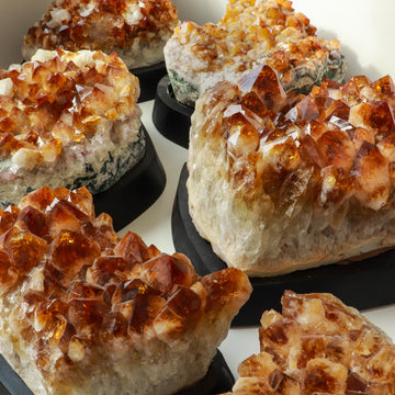 Huge Grade A Citrine Cluster, Crystal on Wooden Base, Ethically Sourced - PICK YOUR OWN
