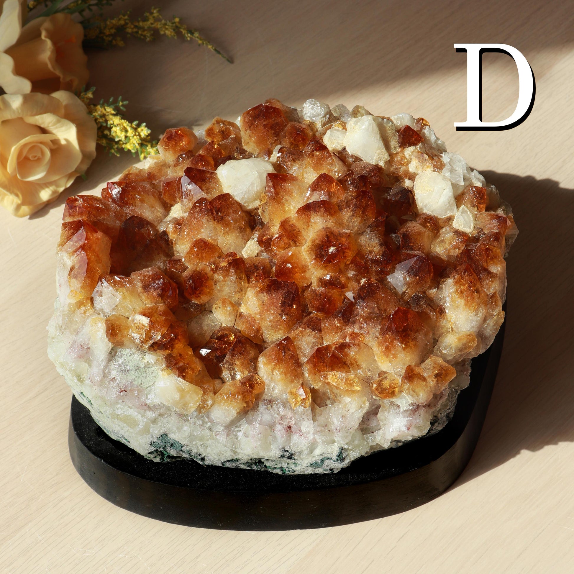 Huge Grade A Citrine Cluster, Crystal on Wooden Base, Ethically Sourced - PICK YOUR OWN