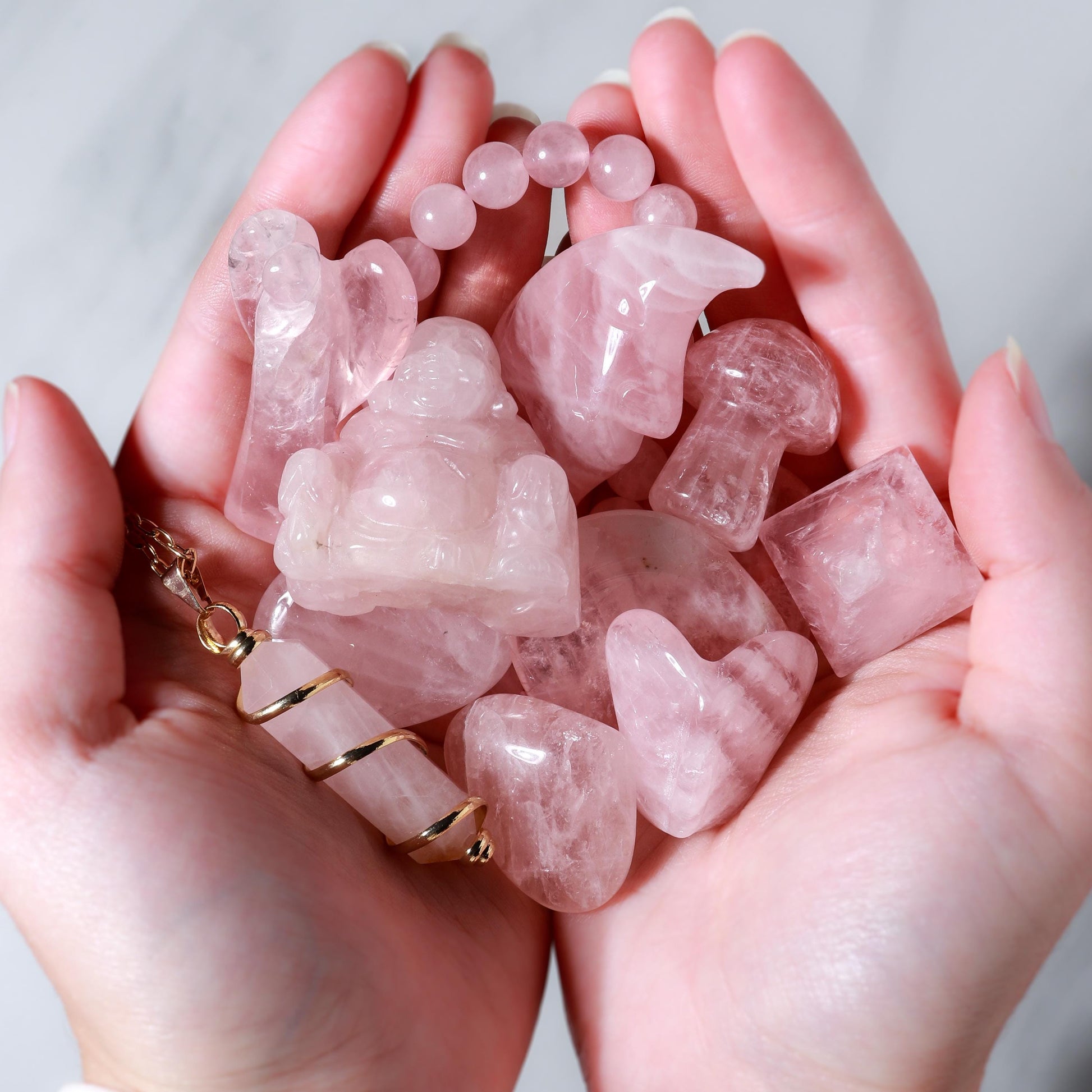 Rose Quartz Bundle, Set of 5, 10, 15, Mini Rose Quartz Crystals, Ethically Sourced Gemstones, Stone of Love and Compassion - Build your Own!