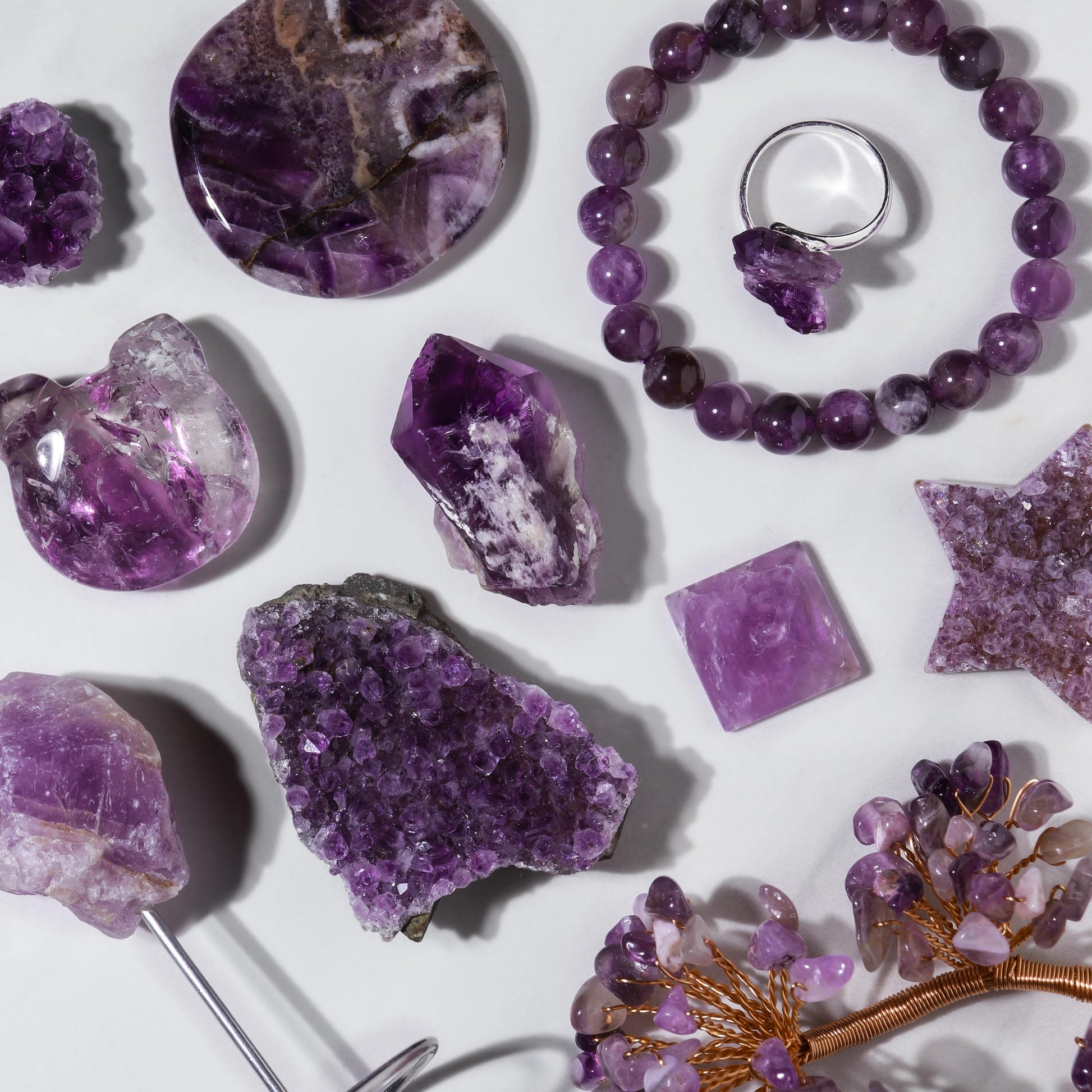 Amethyst Bundle, Set of 6 and 12, Mini Amethyst Crystals, Ethically Sourced Gemstones, Stone of Intuition and Serenity - Build your Own!