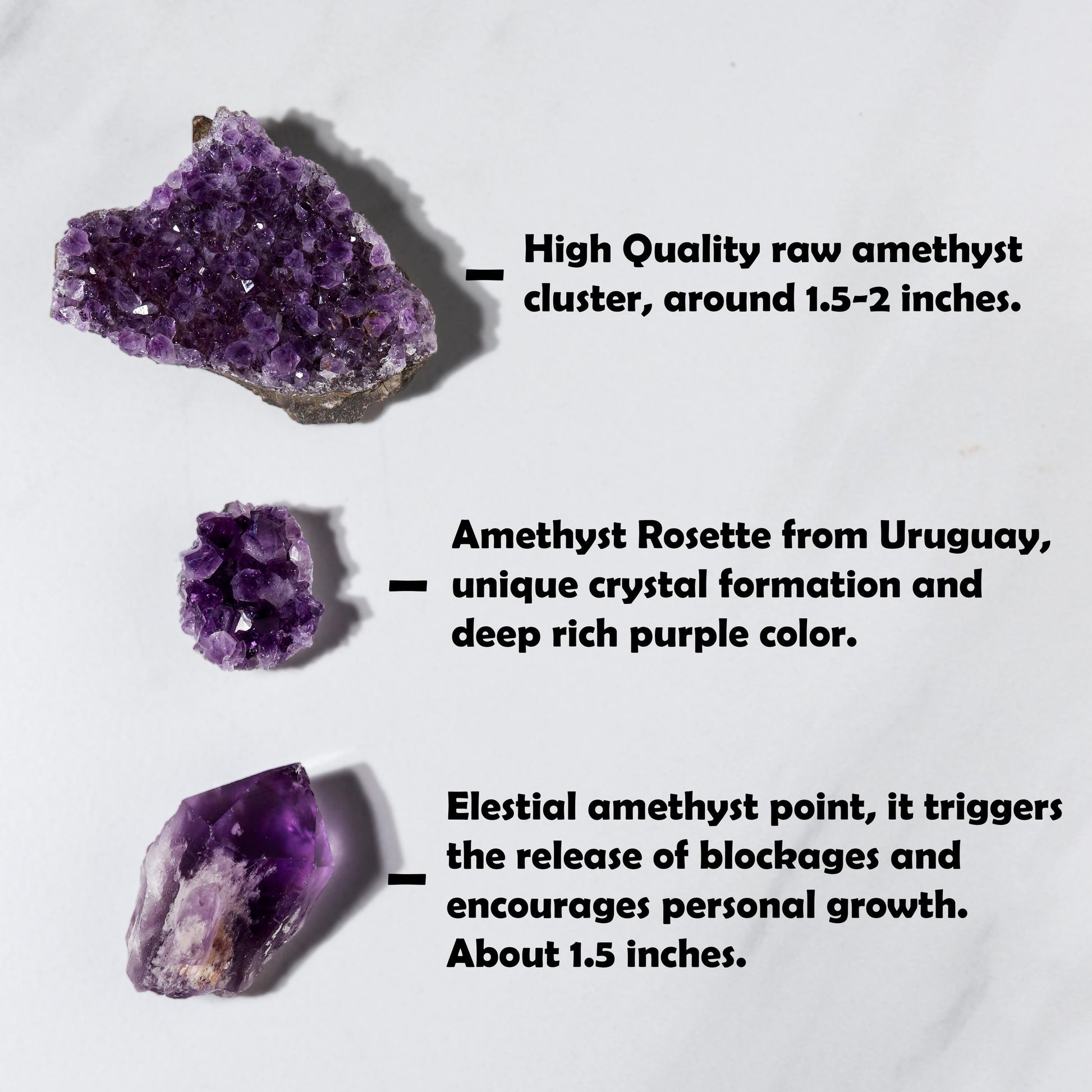 Amethyst Bundle, Set of 6 and 12, Mini Amethyst Crystals, Ethically Sourced Gemstones, Stone of Intuition and Serenity - Build your Own!