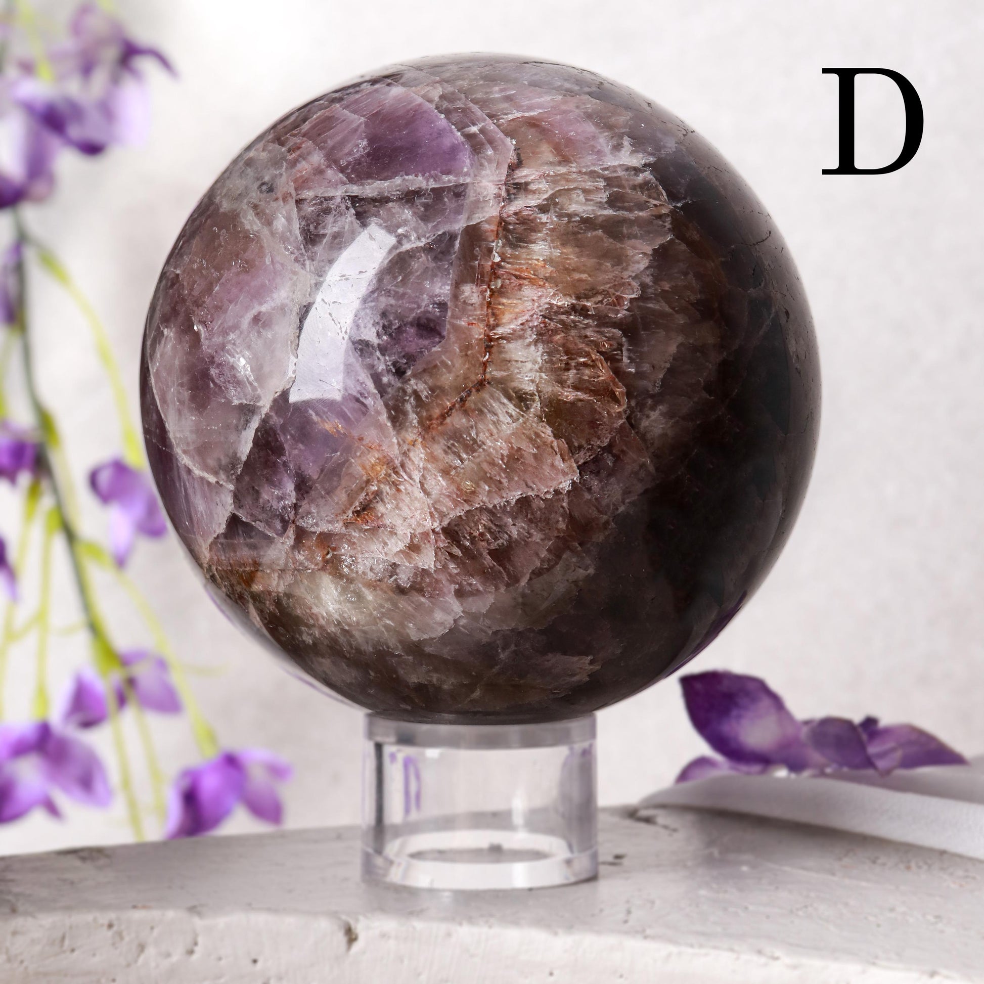 Polished Super Seven Spheres, Melody Stone, Ethically Sourced, Crown and Third Eye Chakra - PICK YOUR OWN