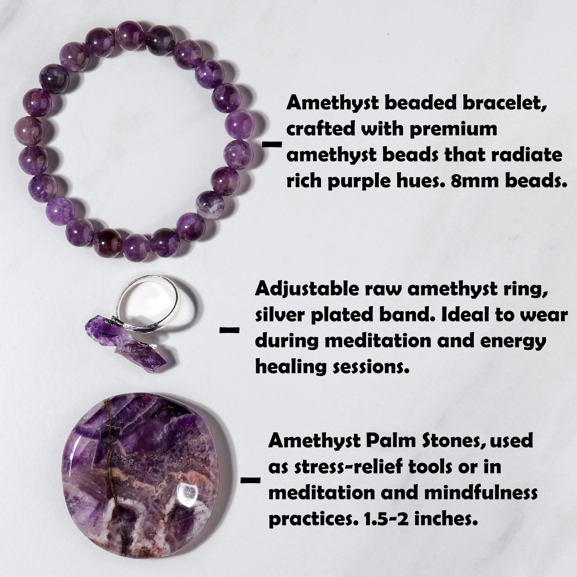 Amethyst Bundle, Set of 6 and 12, Mini Amethyst Crystals, Ethically Sourced Gemstones, Stone of Intuition and Serenity - Build your Own!