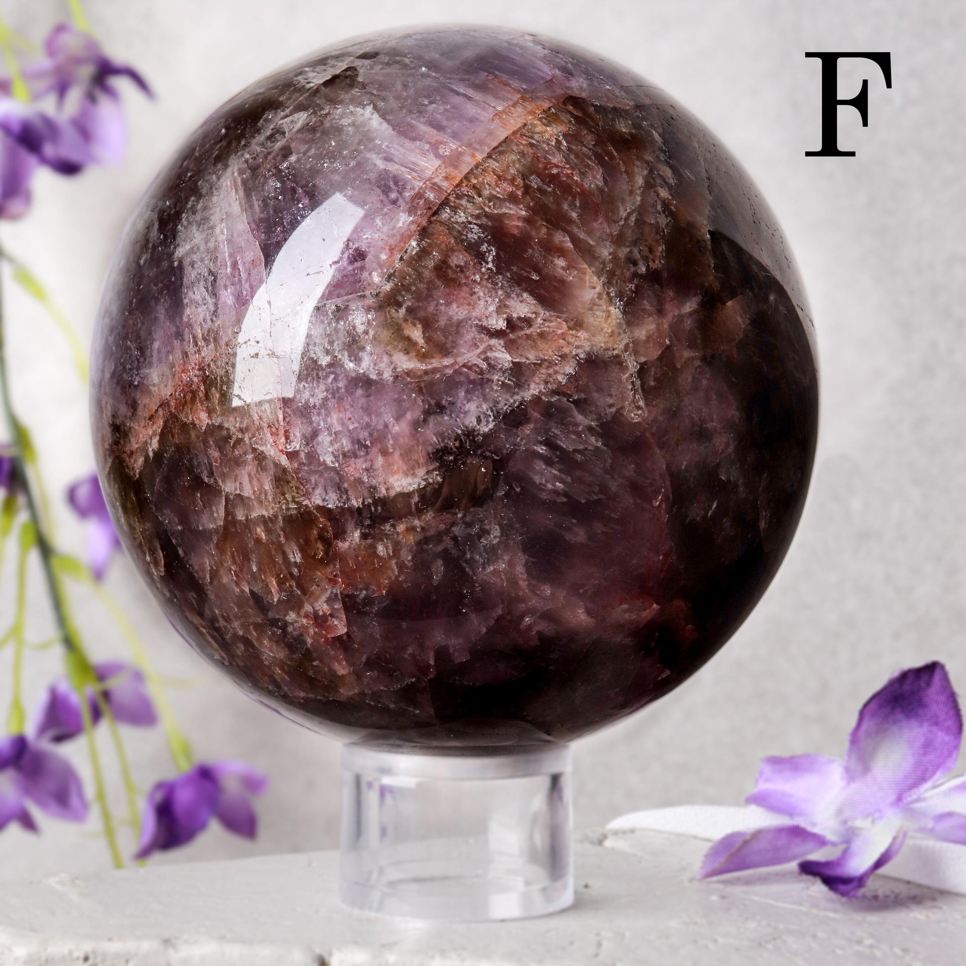 Polished Super Seven Spheres, Melody Stone, Ethically Sourced, Crown and Third Eye Chakra - PICK YOUR OWN