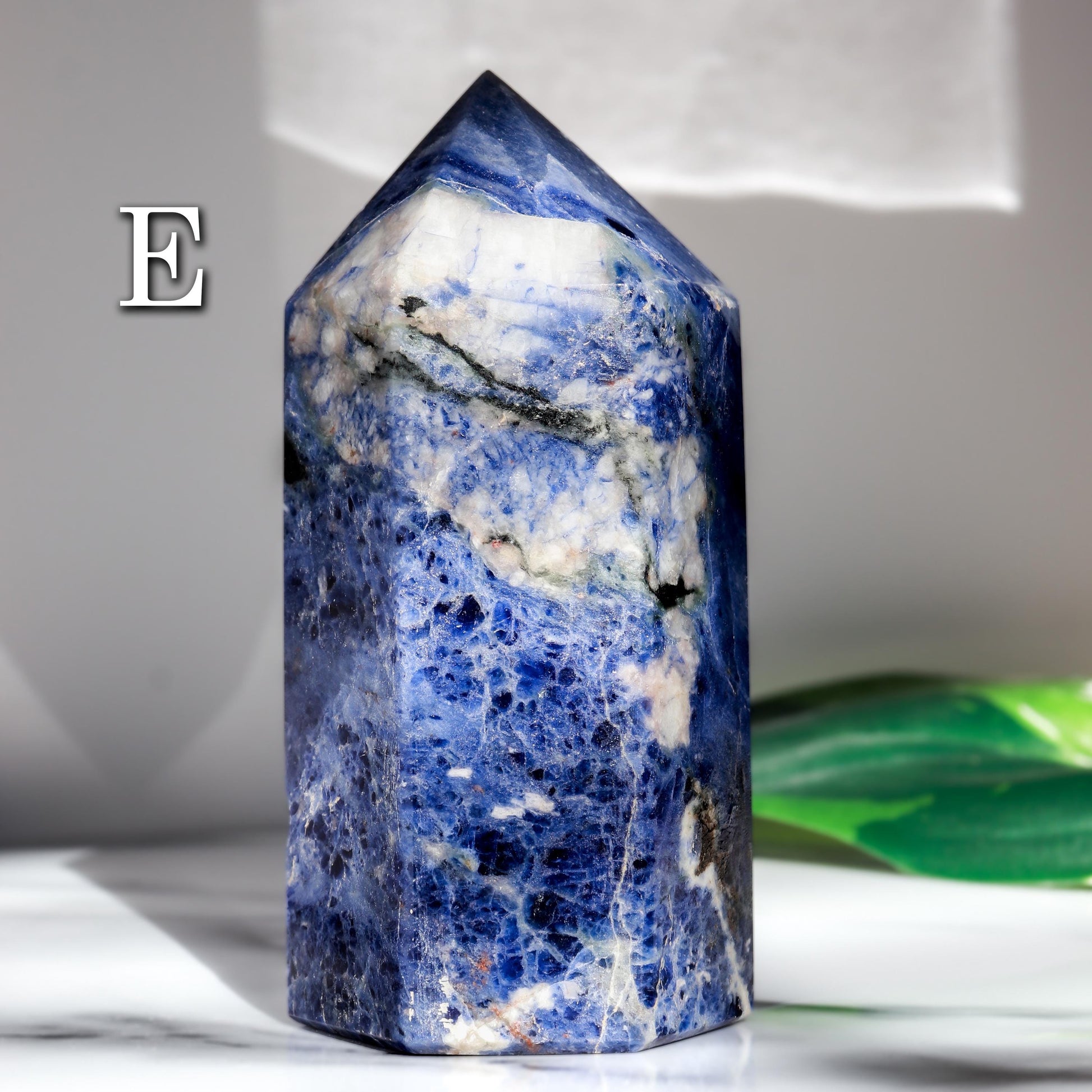 Sodalite Tower, Polished Sodalite Crystal, Ethically Sourced, Hand-Craved, Boho Chic Home Decor