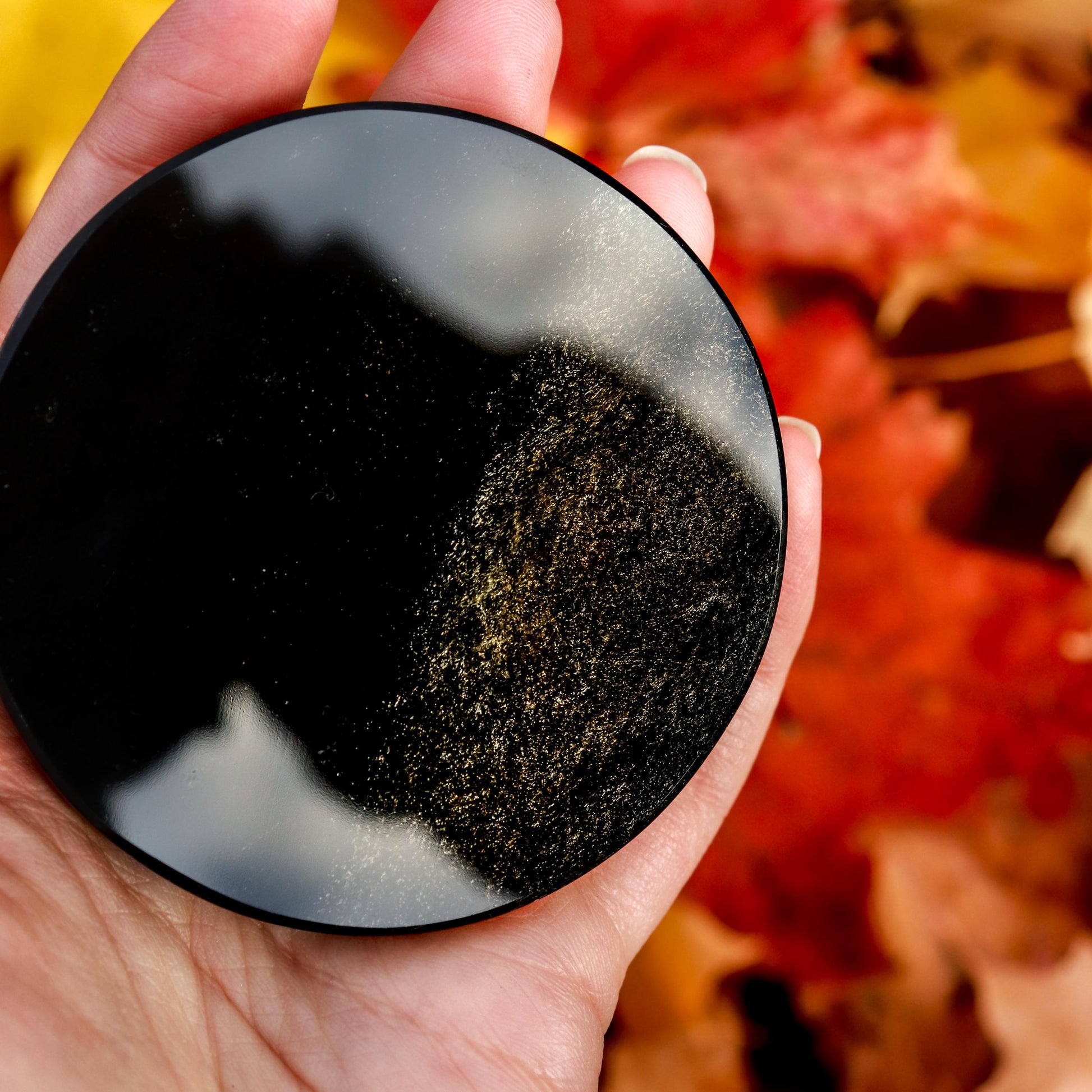 Golden Sheen Obsidian Mirror | Golden Sheen Obsidian Crystal | Golden Sheen Obsidian to Reflect Powerful Intentions