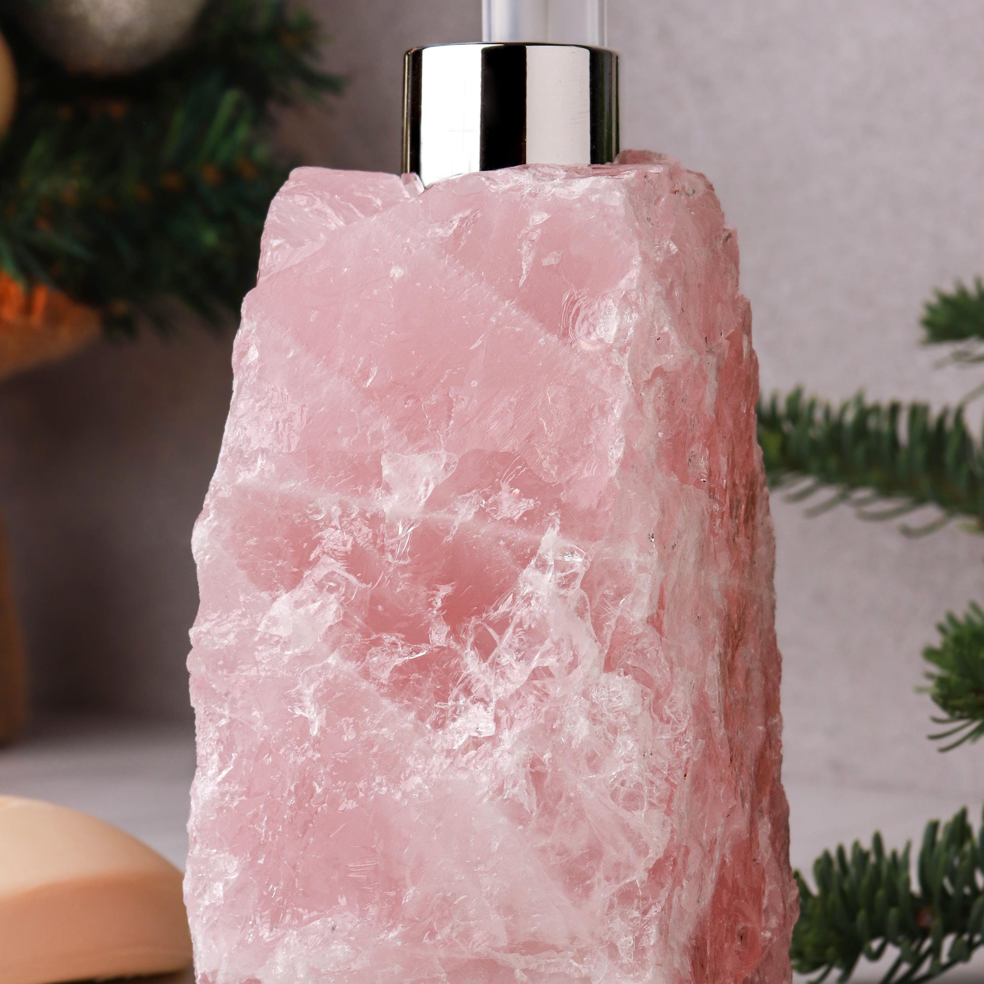 Rose Quartz Soap Dispenser, Self Love Stone, Bathroom Decor, Christmas Gift for Anyone, Ethically Sourced