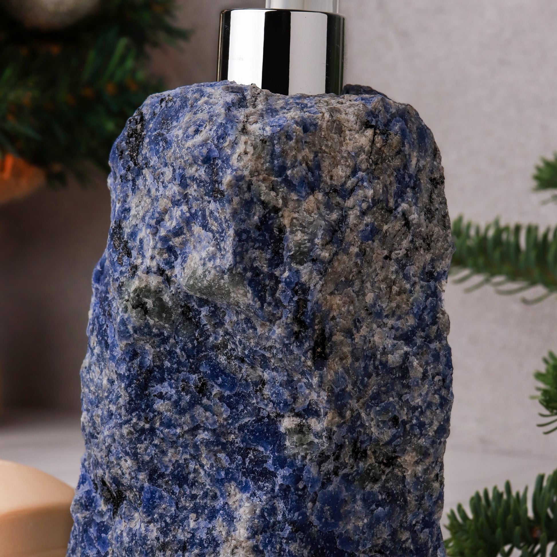 Sodalite Soap Dispenser, Bathroom Decor, Christmas Gift for Anyone, Ethically Sourced, Stress Relief Crystal