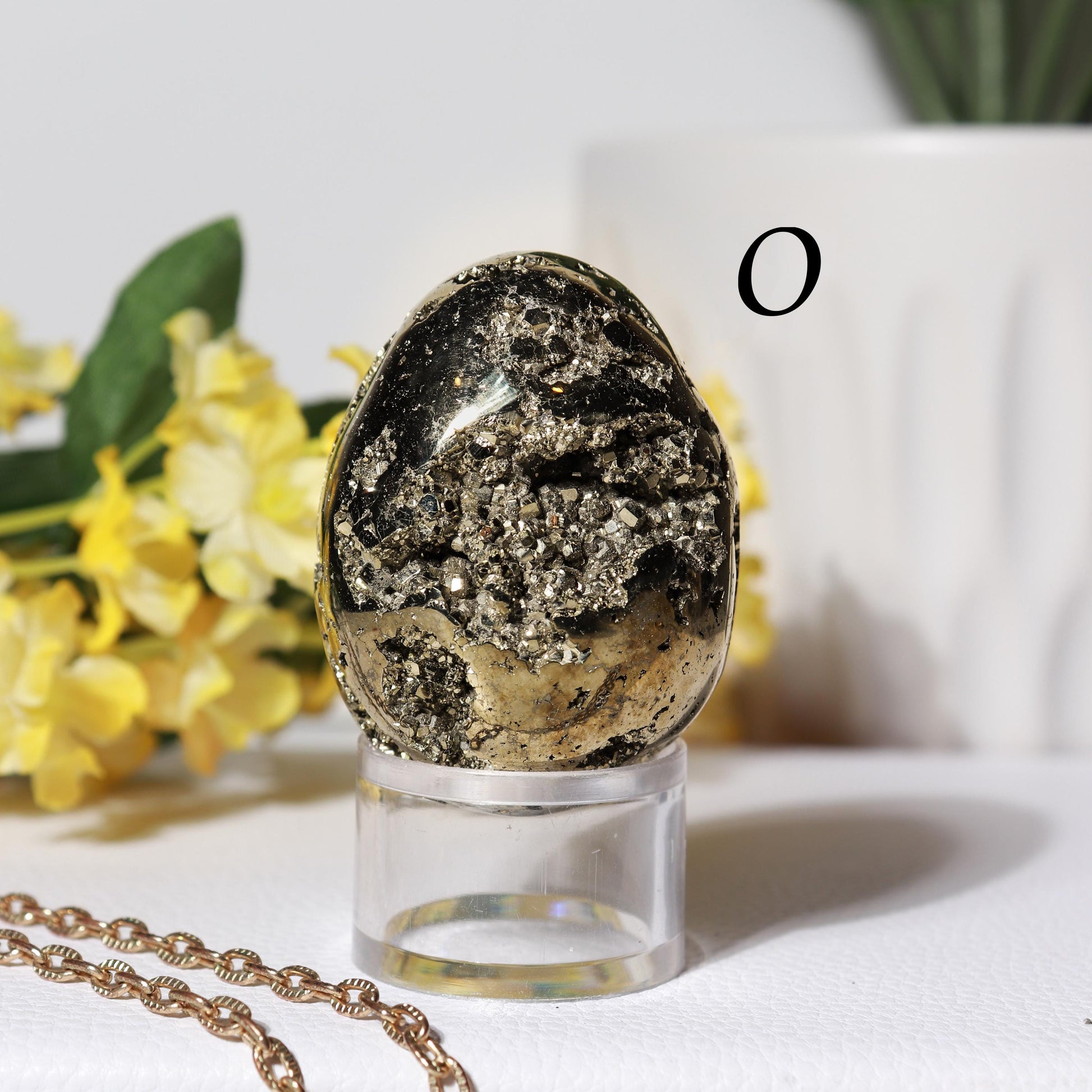 Natural Pyrite Egg, Ethically Sourced, Abundance and Prosperity, Easter Egg - PICK YOUR OWN