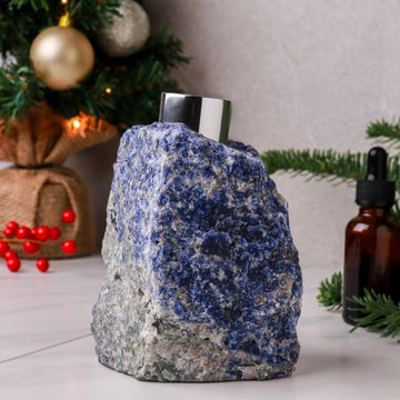 Sodalite Diffuser with Reed Sticks & Diffuser Oil, Perfect Christmas Present, Communication, Awareness, Stress Reliever, Ethically Sourced