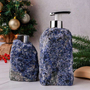 Crystal Soap Dispenser and Diffuser Set, Rose Quartz and Sodalite Home Decor, Christmas Gift Set, Essential Oils, Ethically Sourced