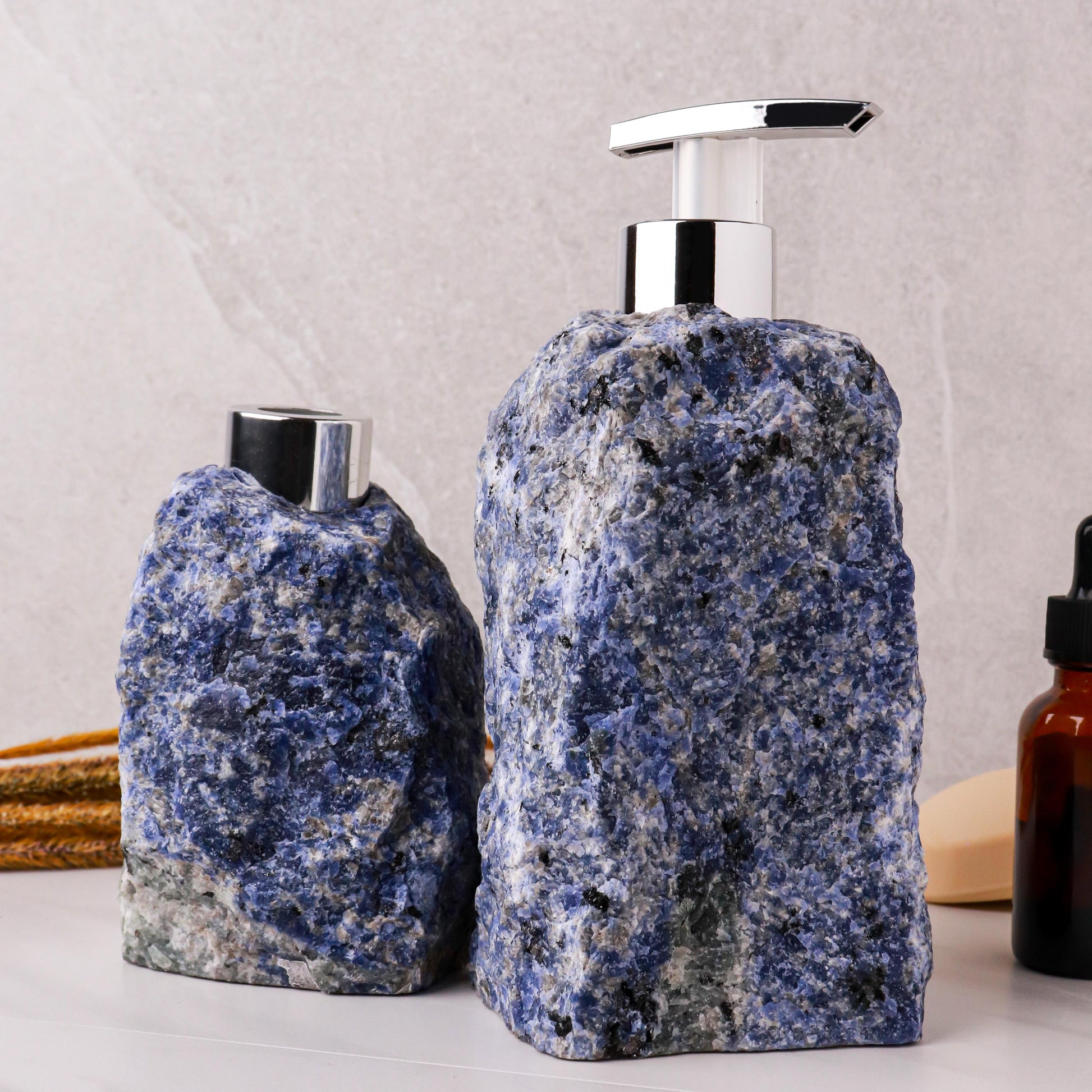 Crystal Soap Dispenser and Diffuser Set, Rose Quartz and Sodalite Home Decor, Christmas Gift Set, Essential Oils, Ethically Sourced