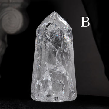 Fire and Ice Cracked Quartz Healing Crystal Point, Great for Visual Meditation