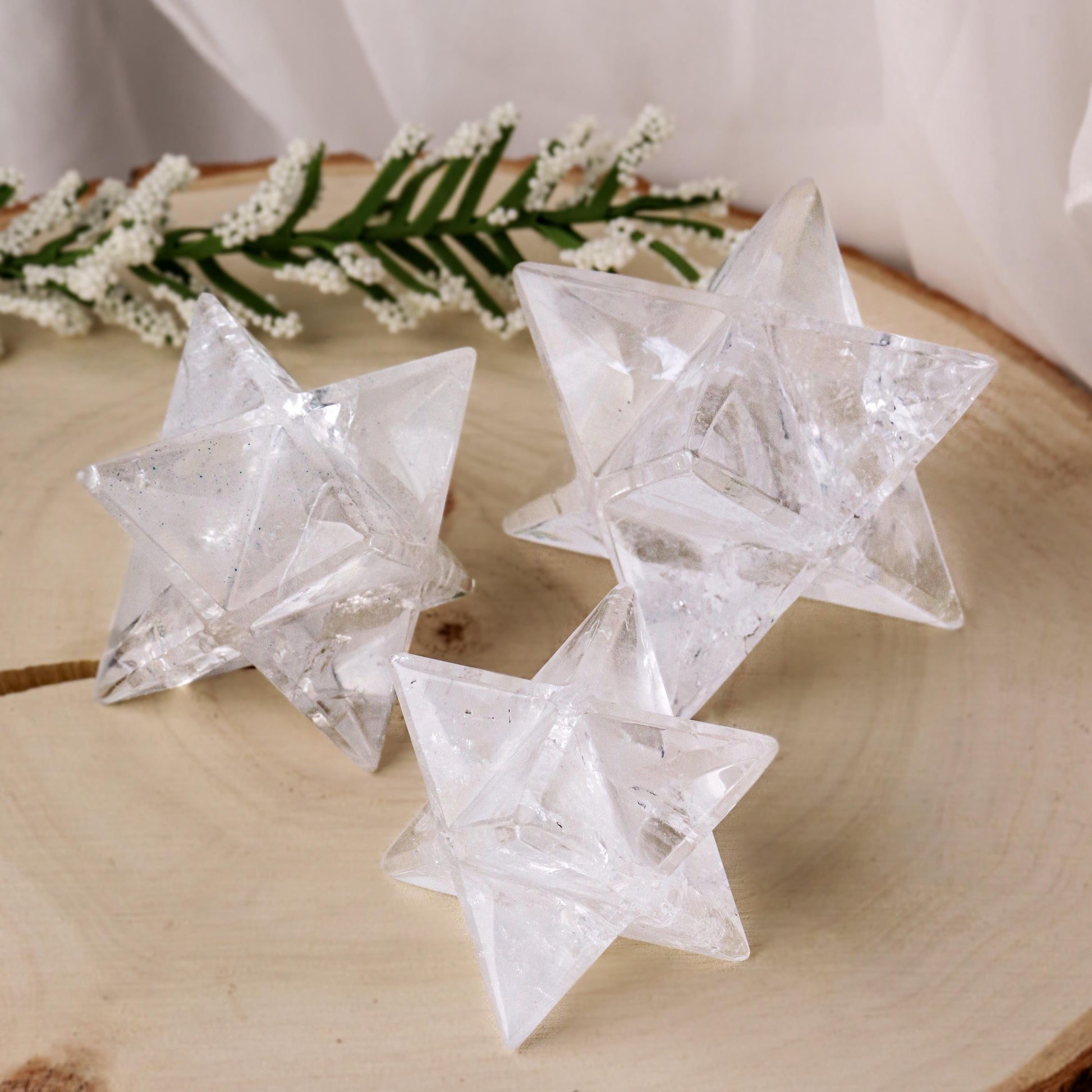 Clear Quartz Merkaba, Polished Clear Quartz Crystal, Ethically Sourced, Boho Chic Home Decor, Cleansing and Protection Crystal