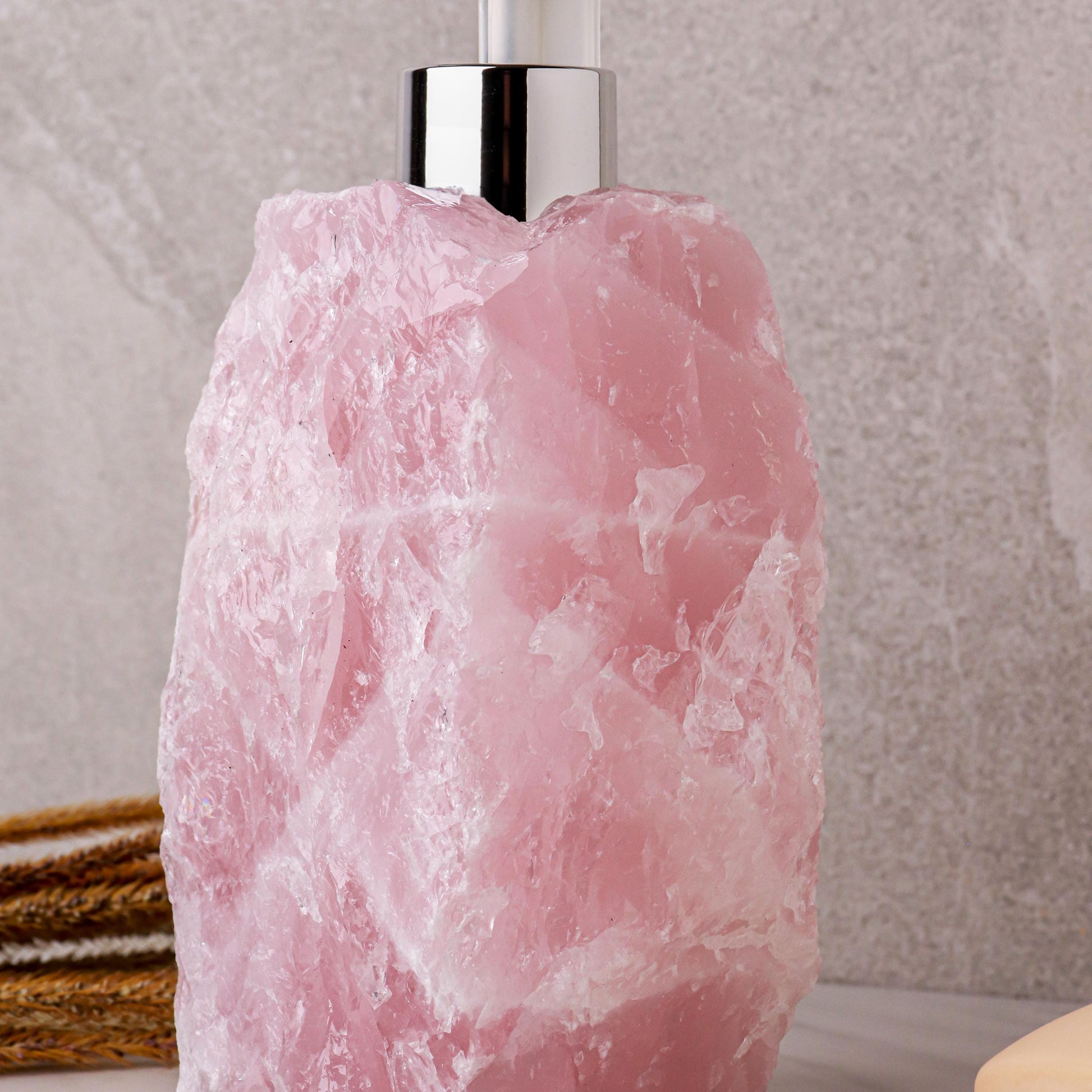 Rose Quartz Soap Dispenser, Self Love Stone, Bathroom Decor, Christmas Gift for Anyone, Ethically Sourced