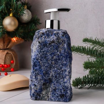 Sodalite Soap Dispenser, Bathroom Decor, Christmas Gift for Anyone, Ethically Sourced, Stress Relief Crystal