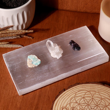 XL Selenite Slab, Natural Moroccan Hand made Plate for Charging, Crystal Cleansing