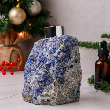 Sodalite Diffuser with Reed Sticks & Diffuser Oil, Perfect Christmas Present, Communication, Awareness, Stress Reliever, Ethically Sourced