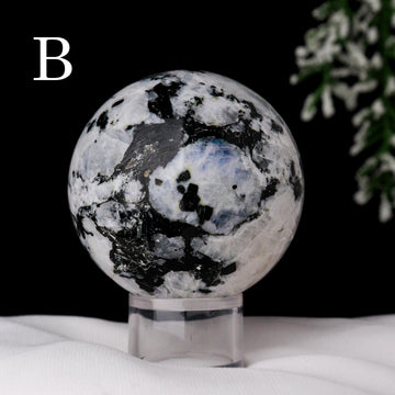 Rainbow Moonstone Sphere, Meditate for Life Reflection, Break Free!