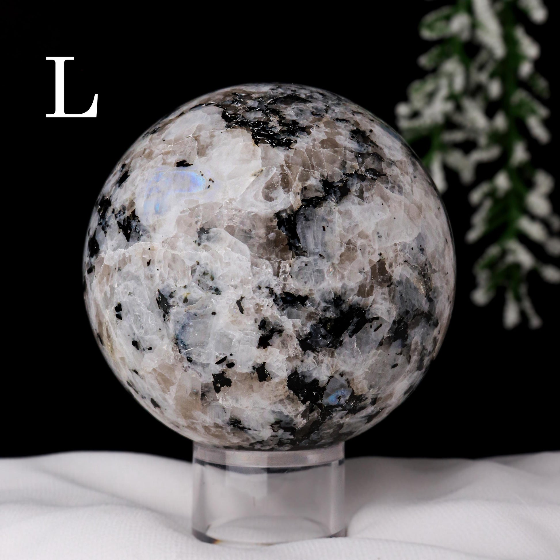Rainbow Moonstone Sphere, Meditate for Life Reflection, Break Free!