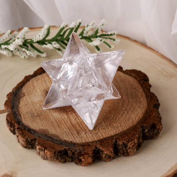 Clear Quartz Merkaba, Polished Clear Quartz Crystal, Ethically Sourced, Boho Chic Home Decor, Cleansing and Protection Crystal