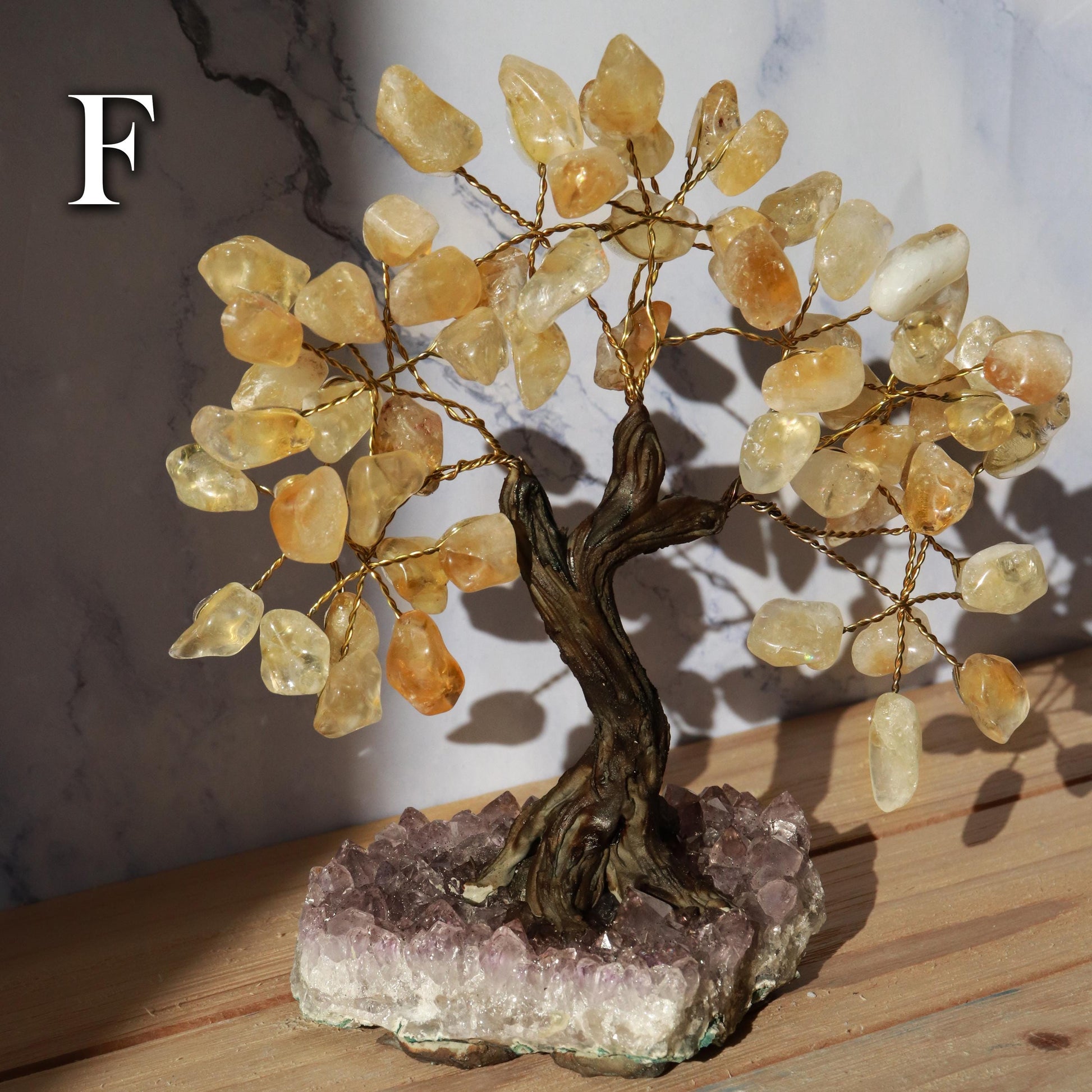 Citrine Gemstone Tree on Amethyst Base, Abundance & Prosperity Tree of Life, Crystal Bonsai Tree, Ethically Sourced Crystals, PICK YOUR OWN!