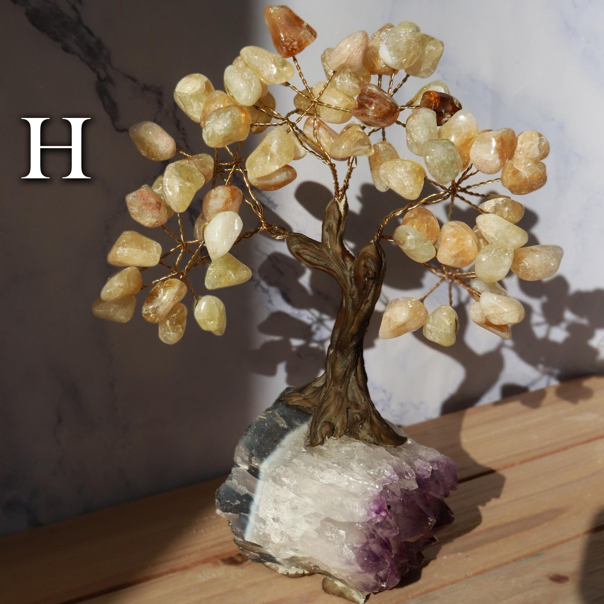 Citrine Gemstone Tree on Amethyst Base, Abundance & Prosperity Tree of Life, Crystal Bonsai Tree, Ethically Sourced Crystals, PICK YOUR OWN!