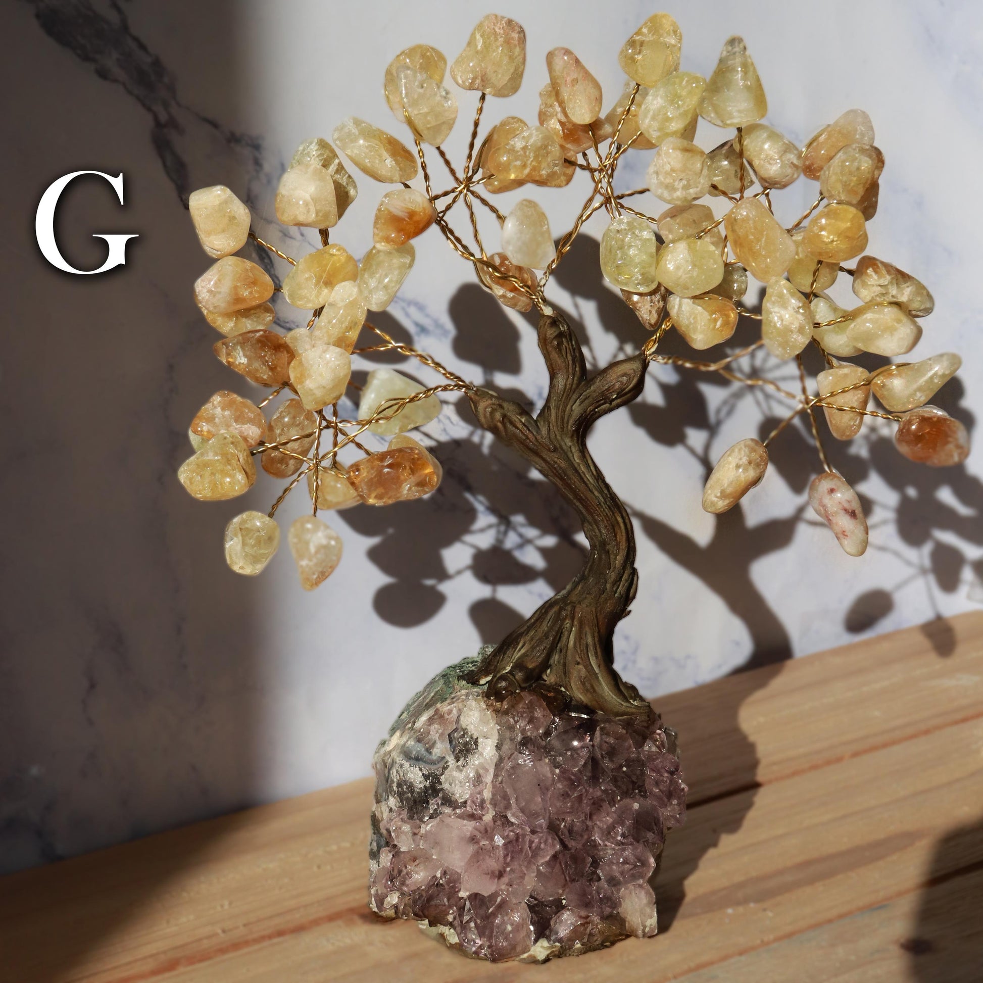 Citrine Gemstone Tree on Amethyst Base, Abundance & Prosperity Tree of Life, Crystal Bonsai Tree, Ethically Sourced Crystals, PICK YOUR OWN!