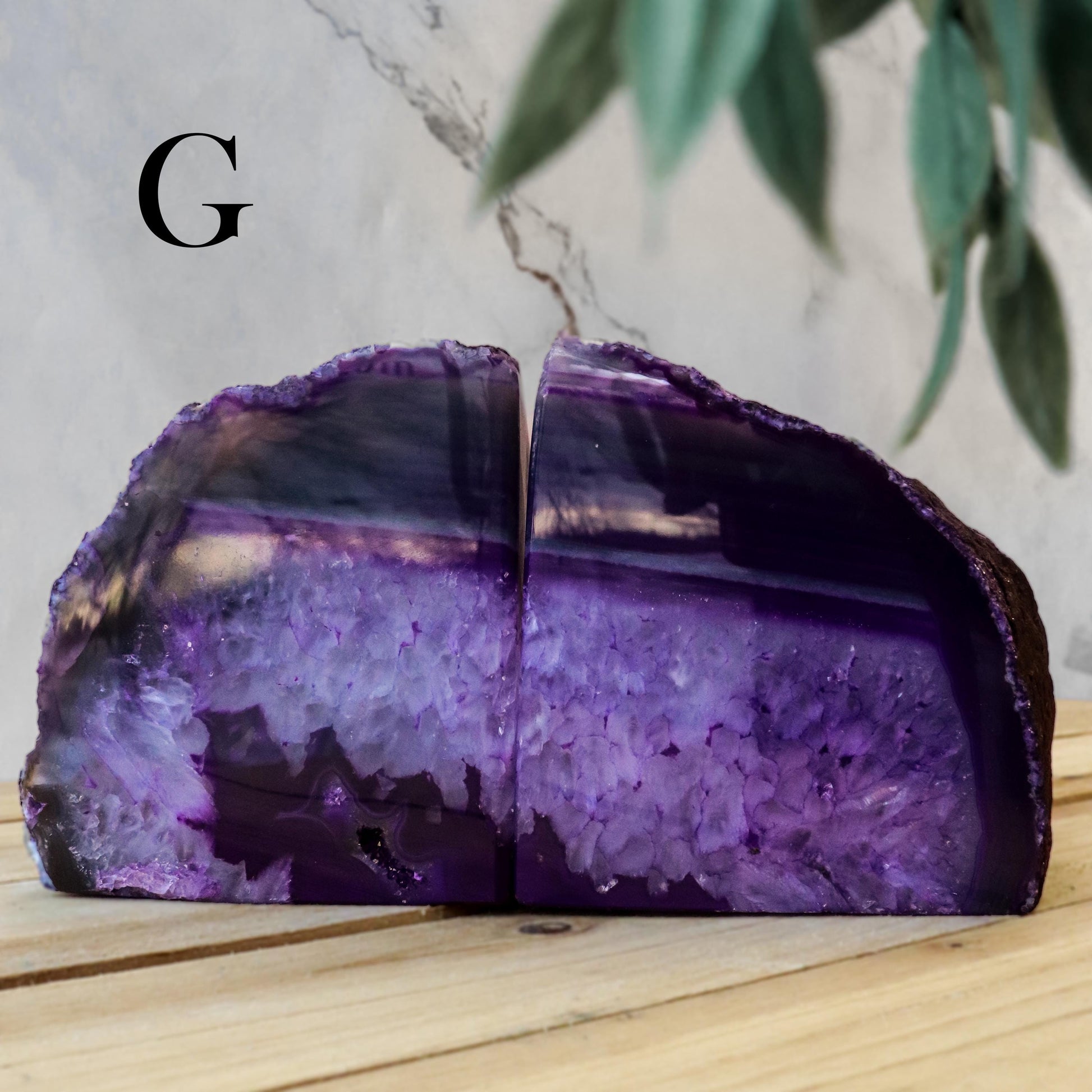 Crystal Agate Bookends, Purple Bookends, Spiritual Home Decor, Ethically Sourced - PICK YOUR OWN