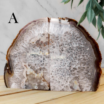 Natural Agate Bookends, Brown Bookends, Spiritual Home Decor, Ethically Sourced - PICK YOUR OWN